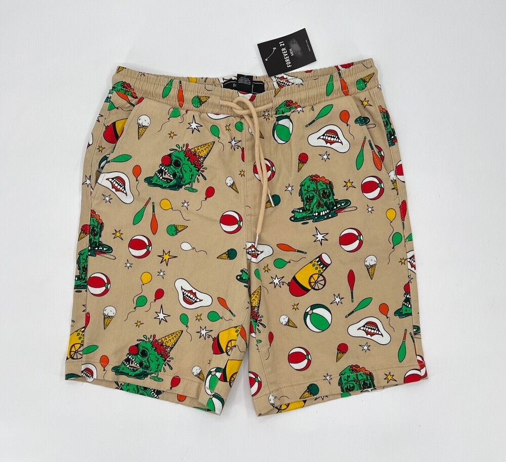 Forever 21 Shorts Mens Small Multicolor Circus Print